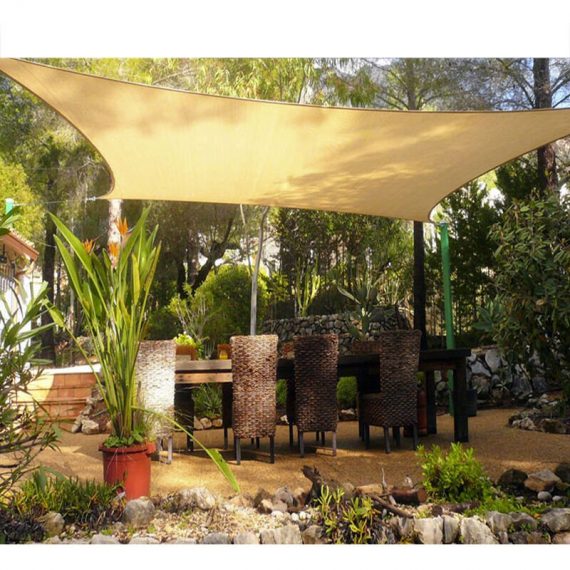 2*3m Pare-soleil Voile Imperméable 420D Oxford Polyester Auvent Couverture Auvent Extérieur Jardin Yard Protection Des Plantes (beige, Rectangle 2x3m) 6443200799611 LBTNP5446033