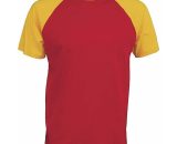 T-shirt bicolore manches courtes Rouge Epaules Jaunes L - Rouge Epaules Jaunes - Kariban 3663938017242 37291