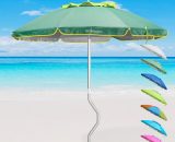 Girafacile - Parasol de plage aluminium leger visser protection uv 200 cm Afrodite | Vert foncé 7640169386398 GF20ALUVVS