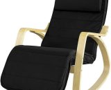 Rocking Chair, Fauteuil à bascule avec repose-pieds réglable design, Fauteuil berçante, Fauteuil relax, Bouleau Flexible (Noir)FST16-Sch SoBuy® 6900021336659 FST16-SCH