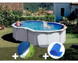 GRÉ - Kit piscine acier blanc Varadero en huit 5,05 x 3,45 x 1,22 m + Bâche hiver + Bâche à bulles - Blanc 7061288641371 KITPROV4870-CIPROV611-CPROV500
