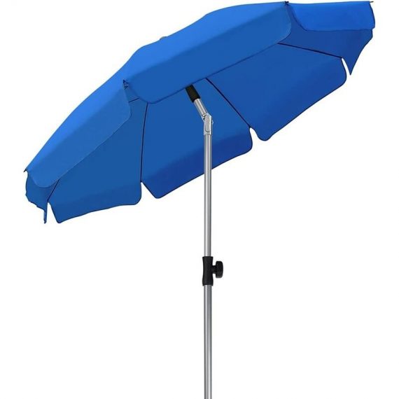 Parasol de Jardin ø 2 m, Ombrelle, Protection upf 50+, inclinable, Portable, résistant au Vent, Baleines en Fibre de Verre, avec Sac, Bleu - Aicok 642380956005 1015742
