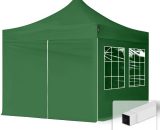 House Of Tents - Tente Pliante 3x3 m - 4 côtés Acier Barnum Chapiteau Pliant Tonnelle Stand Paddock Réception Abri vert foncé - vert 4260438389900 581832