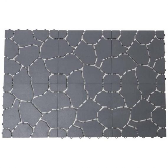 Werkapro - Dalle motif pierre grise 29 x 29 x 1.50cm lot de 6 3700723431019 13101