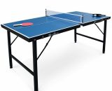 Mini table de ping pong 150x75cm - table pliable INDOOR bleue, avec 2 raquettes et 3 balles, valise de jeu pour utilisation intérieure, sport tennis 3760247262087 PPT911BMINI