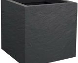 Pot carré Volcania Up - 29.5x29.5x29.5cm 21L gris anthracite - EDA Plastique 3086960253202 3086960253202