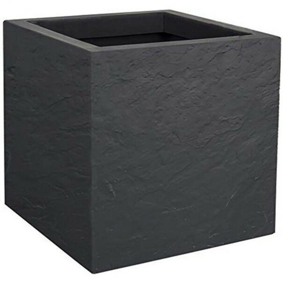 Pot carré Volcania Up - 29.5x29.5x29.5cm 21L gris anthracite - EDA Plastique 3086960253202 3086960253202