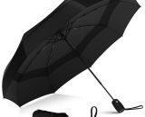 Umbrella - Parapluie pliant automatique - Compact, petit, coupe-vent, solide - pour hommes, femmes et adolescents (noir) 9466991744117 VERsXX-006506