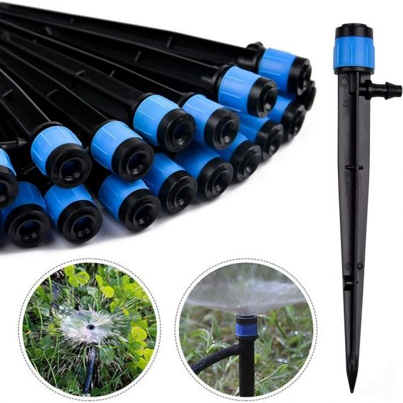 Fontainebleau - 100 pièces Goutteur d'irrigation, 360 degrés Adjustable micro Sprinkler pour 4-7mm tube d'irrigation, pour l'irrigation de pelouse de 9466991556383 FON-t04793