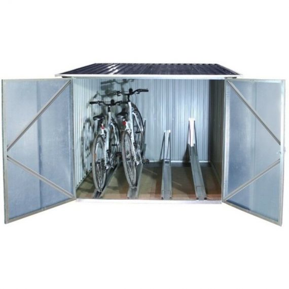 Boîte de rangement couvert pour vélos Métal Bicycle Store de Duramax, 203 x 203 x 162 cm, en métal anti-corrosion couleur anthracite - Antracite / 5056500913109 D01040070514