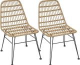 Lot de 2 chaises de jardin en résine tressée Lambada Sesame - Hespéride - Beige 3665872050705 2X165681