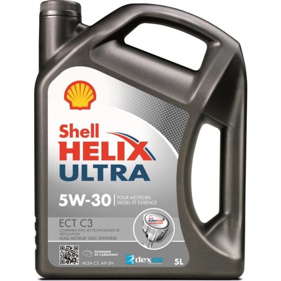 Bidon 5 litres d'huile diesel ou essence Helix Ultra ect 5W30 C-3 - 550042828 - Shell 5011987244047 550042822