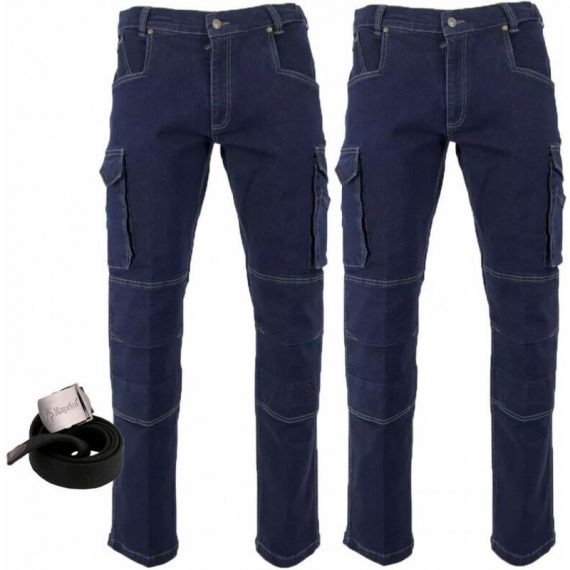 LMA - Lot de 2 Pantalons Jeans BARIL bleu + Ceinture KAPRIOL - Taille pantalon: 48  162455x2/25037