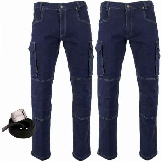 Lot de 2 Pantalons Jeans BARIL bleu LMA + Ceinture KAPRIOL - Taille pantalon: 38  162450x2/25037