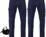 Lot de 2 Pantalons Jeans baril bleu LMA Ceinture kapriol - Taille pantalon: 40  162451x2/25037
