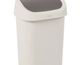 Poubelle Mistral Swing 10L PVC Recyclé Beige - Clay White/Cosy Brown - Curver 5412006772846 5323875
