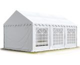 INTENT24 4x6 m Tente de réception/Barnum blanc toile de haute qualité env. 500g/m² pvc economy - blanc 4260409141391 6094