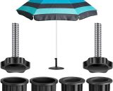 2 Ensembles Umbrella Stand Parts avec Vis Parapluie, Vis Parasol Pièces Tube pour Pied de Parasol Fil Serrage Bouton Noir s'adapte aux Poteaux 2,17 9466991285696 COPG-007975