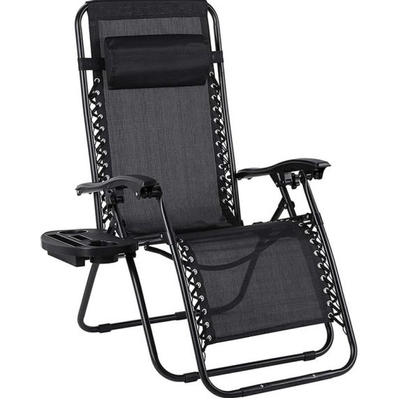 Chaise de jardin MATTEO - fauteuil de jardin, fauteuil exterieur, chaise exterieur - noir - Aicok 642380941049 1015208