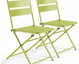 Palavas - Lot de 2 chaises pliantes en métal Vert - Vert 3663095042071 106549