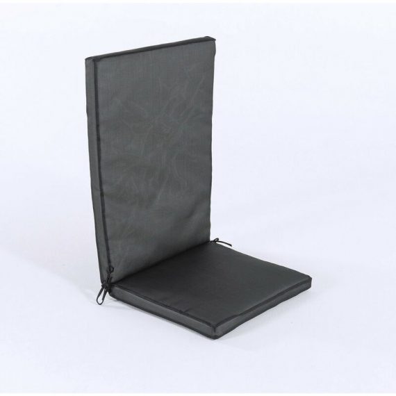 Coussin de chaise de jardin inclinable en textilène noir | Format 114x48x5cm | Tissu antitaches | Amovible 7427116034843 NT12214
