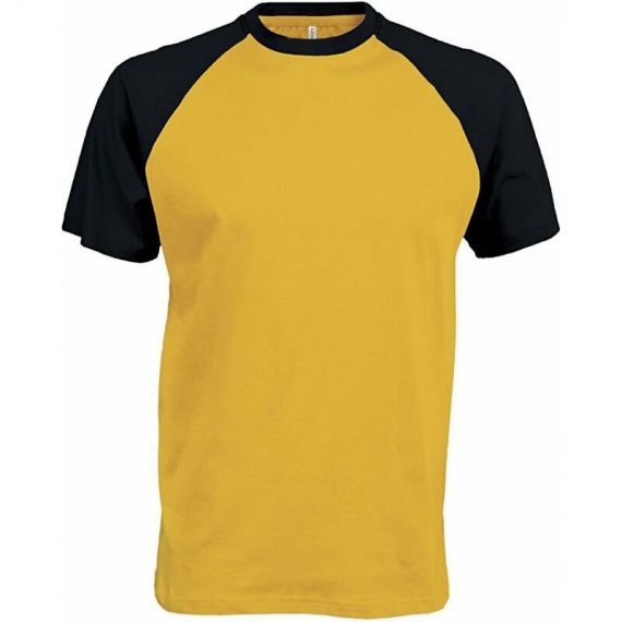 T-shirt bicolore manches courtes Jaune Epaules Noires L - Jaune Epaules Noires - Kariban 3663938017198 37333