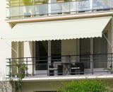 Store banne terrasse patio auvent à pince rétractable 250x120 cm beige Ml-design 4064649019492 390002433