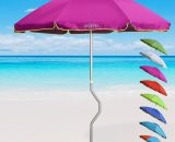 Parasol de plage aluminium léger visser protection uv 220 cm Eolo | Pourpre - Girafacile 7640179392372 GF22ALUVF