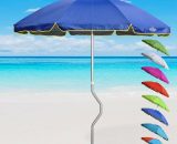 Girafacile - Parasol de plage aluminium léger visser protection uv 220 cm Eolo | Bleu 7640169386473 GF22ALUVBL