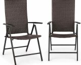 Estoril Set 2 chaise de jardin pliantes 7 positions alu & polyrotin - - Blum 4060656152290 4060656152290