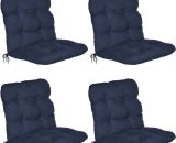 Set de 4 Coussin Flair NL - pour chaise fauteuil de jardin terrasse 100x50x8 cm Bleu foncé - Beautissu 4054673413359 OPS-12861