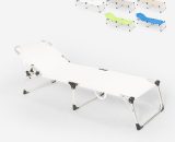 Chaise longue de plage pliante en aluminium Seychelles | Blanc 7630377900806 SE100TEXBI