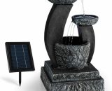 Fontaine décoration jardin 3W solaire LED polyrésine - aspect pierre - Blum 4260486158268 4260486158268