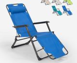 Beach And Garden Design - Chaise longue de plage et de jardin pliante multi-positions Emily Lux Zero Gravity | Bleu 7630377900875 EM6012TEXBL