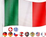 Grands Drapeaux, plusieurs pays au choix, barres incluses pour réglage sur plusieurs hauteurs allant de 210cm à 650cm - Couleur : Italie - Italie 4048821749322 30050175