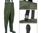 Randaco - Pantalon d'échassier Pantalon de pêcheur 42/43 Pantalon d'étang avec bottes PVC caoutchouc,Taille Ajustable, Waders 726504177894 MMRD-B-1-SG5487A