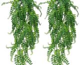 2 Pcs Lierre Artificiel Plantes suspension vertes artificielles Artificielle Fougère en Plastique pour Célébration, Mariage, Cuisine, Jardin, Bureau 9466991773858 SUEP-05549