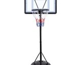 Panier de Basket Ball sur Pied Portable Hauteur Réglable 219-279 cm 6 Niveaux à Roulettes - Yaheetech 4059852626988 591813 Black