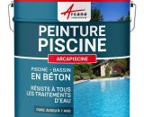 Peinture Piscine Bassin Béton ARCAPISCINE Ciment Décoration Imperméable Bleu Blanc Gris Grise Jaune Sable Noir Vert ARCANE INDUSTRIES Noir graphite 3700043470187 24_24711