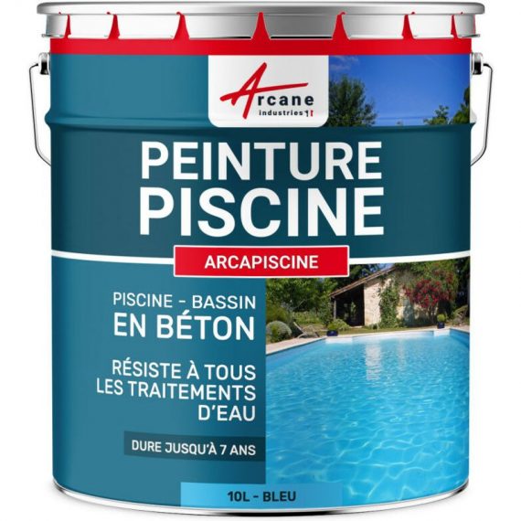 Arcane Industries - Peinture Piscine Bassin Béton arcapiscine Ciment Décoration Imperméable Bleu Blanc Gris Grise Jaune Sable Noir Vert Bleu - 10 l 3700043470200 24_24700