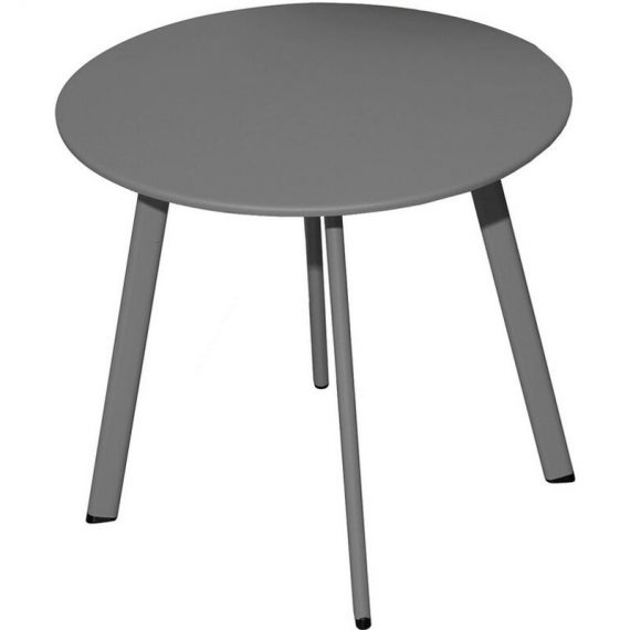 Table basse de jardin Massaï ø 40 cm en acier époxy - graphite 3700103092809 TP117