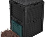 Ecd Germany - Composteur de jardin déchets bac de compostage conteneur de compost noir 300L 4064649007901 390001418