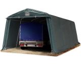 Abri/Tente garage PREMIUM 3,3 x 6,2 m pour voiture et bateau - toile PVC env. 500g/m² imperméable vert fonce - vert 4260497046516 8009