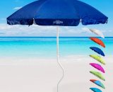 Parasol de plage léger visser protection uv 200 cm Ermes | Bleu - Girafacile 7640179388313 GF200UVABL