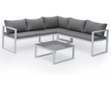 Salon de jardin modulable ibiza en tissu gris 4 places - aluminium blanc - Gris 3701227202587 1271GW