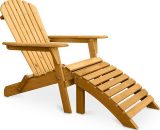 Privatefloor - Adirondack Chaise longue de jardin + Repose-pieds en bois - Set - Alana Bois naturel Bois de pruche - Bois naturel 3296345701086 A21022110