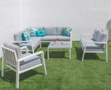 Canapé extérieur et jardin en aluminium blanc pour terrasse de jardin 8424345848936 84893