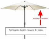 Parapluie de remplacement en tissu hexagonal Ø 3 mètres (08091050) 8000071991384 AF08091150-21