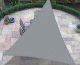 Voile d'ombrage Triangulaire 3 x 3 x 3m Toile Ombrage Une Protection des Rayons uv pour Extérieur,Terrasse,Jardin - Gris 3802293616107 3x3x3 voile gris-1