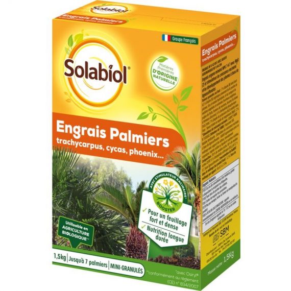 Solabiol - SOPALMY15 Engrais palmiers et plantes méditerranéennes 1,5 Kg | Utilisable en Agriculture Biologique 3561562865874 SOPALMY15